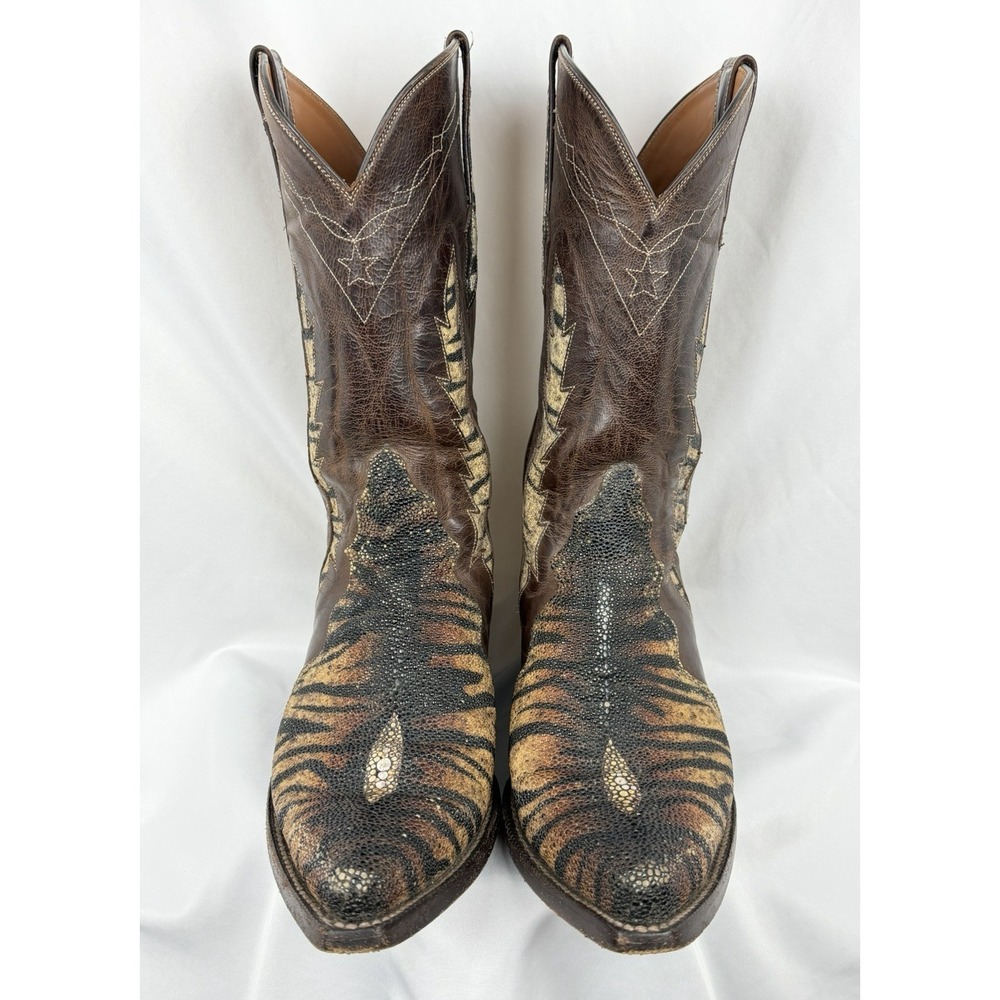 Black Jack Tiger Stingray Boots Mens 9 EE Wide Handmade Western Cowboy Exotic US